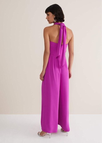 Phase Eight Simone Wide Leg Jumpsuit Purple USA | 9425673-VE